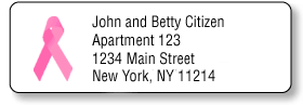 pink ribbon address labels